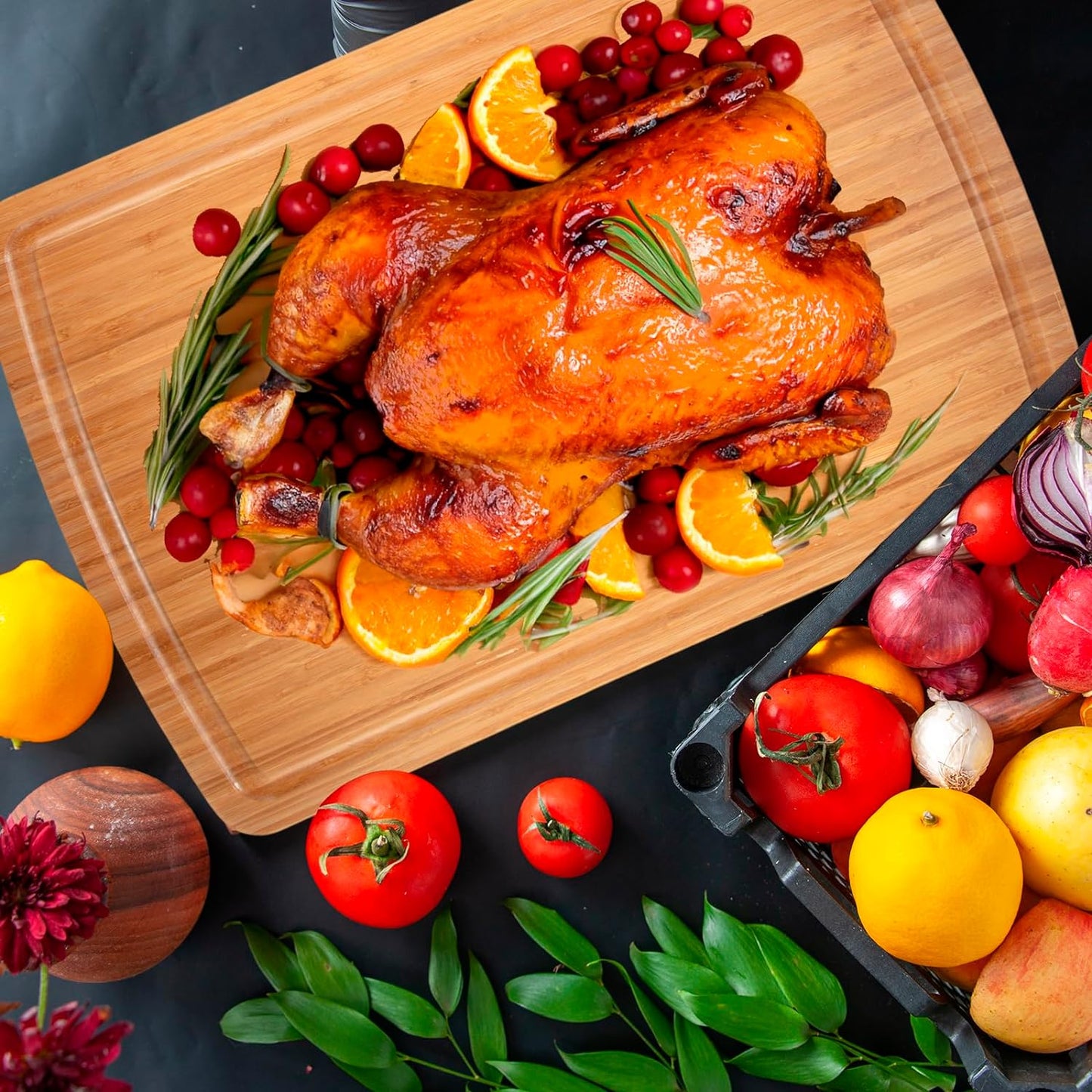 GAOMON 30" Extra Large Bamboo Cutting Board, Huge Wood Cutting Boards for Stove Top to Add Counter Space, Noodle Boards, Over the Sink Chopping Board, Carving Board for Turkey Meat Vegetables Cheese