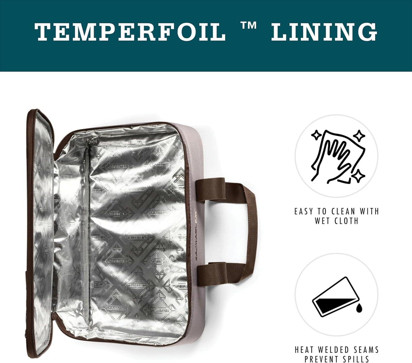 Rachael Ray Lugger Duo, Insulated Casserole Carrier for Hot or Cold Food, Thermal Lasanga Lugger Tote for Pockluck, Parties, Picnic, and Cookouts, Fits 9" x 13" Baking Dish, Sea Salt Grey