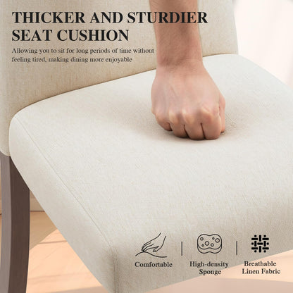 Dining Chairs Set of 4, Modern Dining Room Chair, Upholstered Kitchen Farmhouse Chair for Restaurant & Cafe- Beige