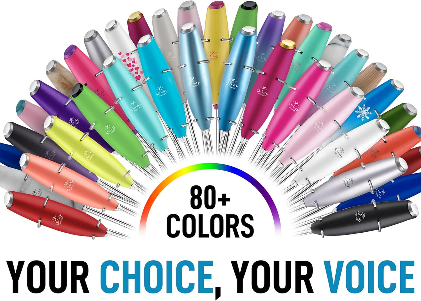 Zulay Kitchen Handheld Milk Frother with Duracell AA Batteries – Ultra Fast Electric Mixer & Foam Maker, Easy-Clean Drink Mixer for Coffee & More