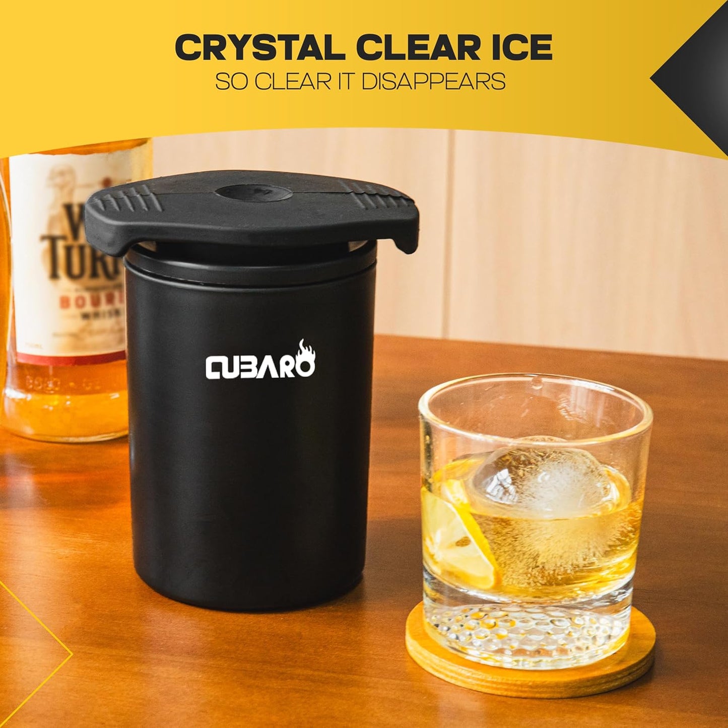 Single Clear Ice Ball Maker – 2.4" Crystal Clear Sphere Ice Mold with Premium Hard Shell Design – Round Ice Mold for Whiskey, Cocktails, Bourbon & Scotch (Single Ball)