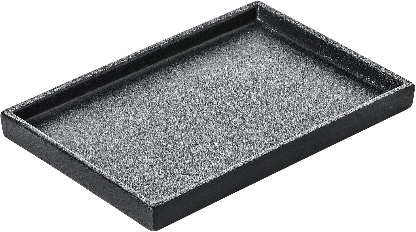 Ceramic Makeup Tray Redelaenor, Black Bathroom Accessories Holder for Kitchen Sink Organizer and Home Decorative Tray Rectangle Small Bathroom Sink Trays for Counter
