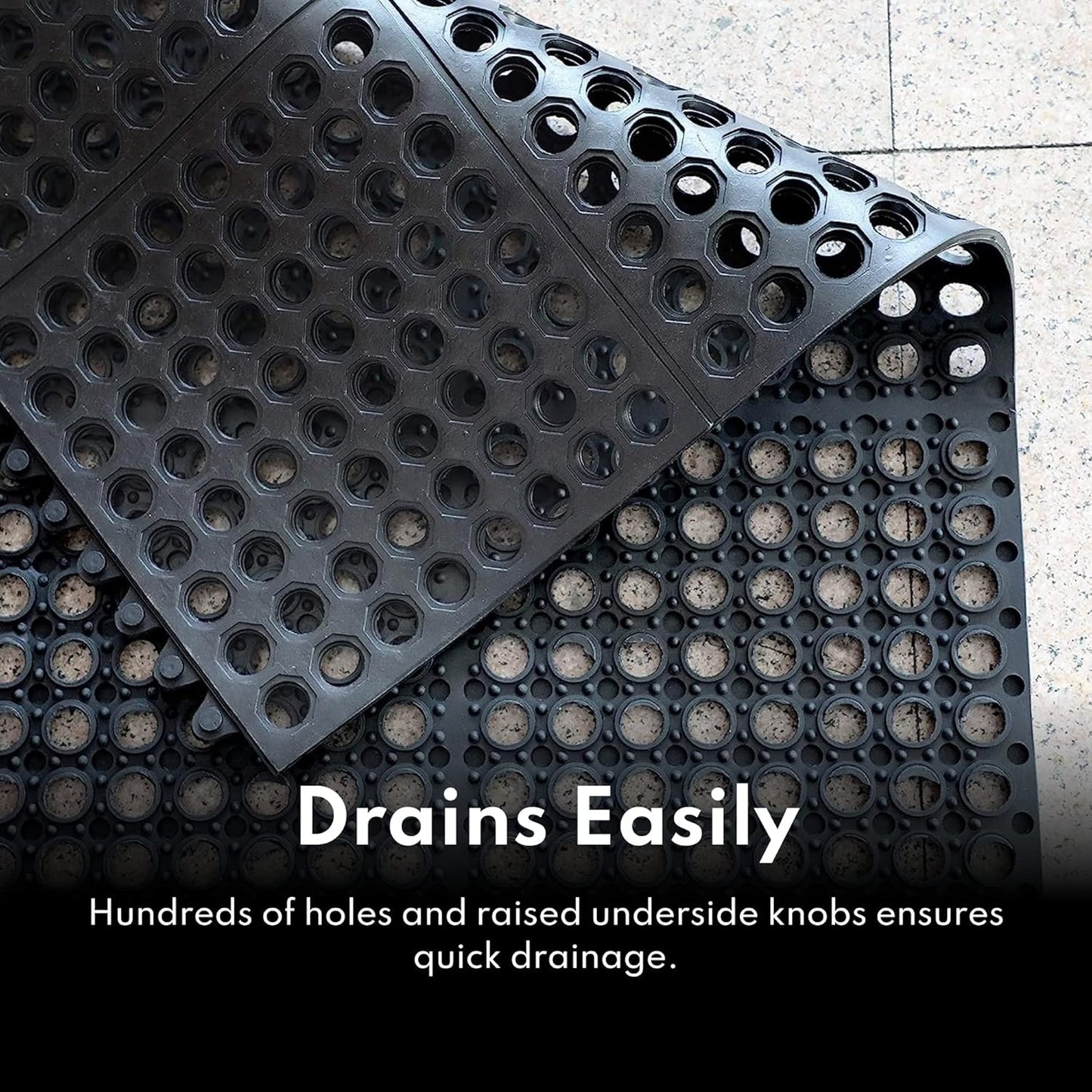 New Star 1 pc Heavy Duty Red 36x36 inch Interlocking Restaurant / Bar Grease Resistant Rubber Floor Mat