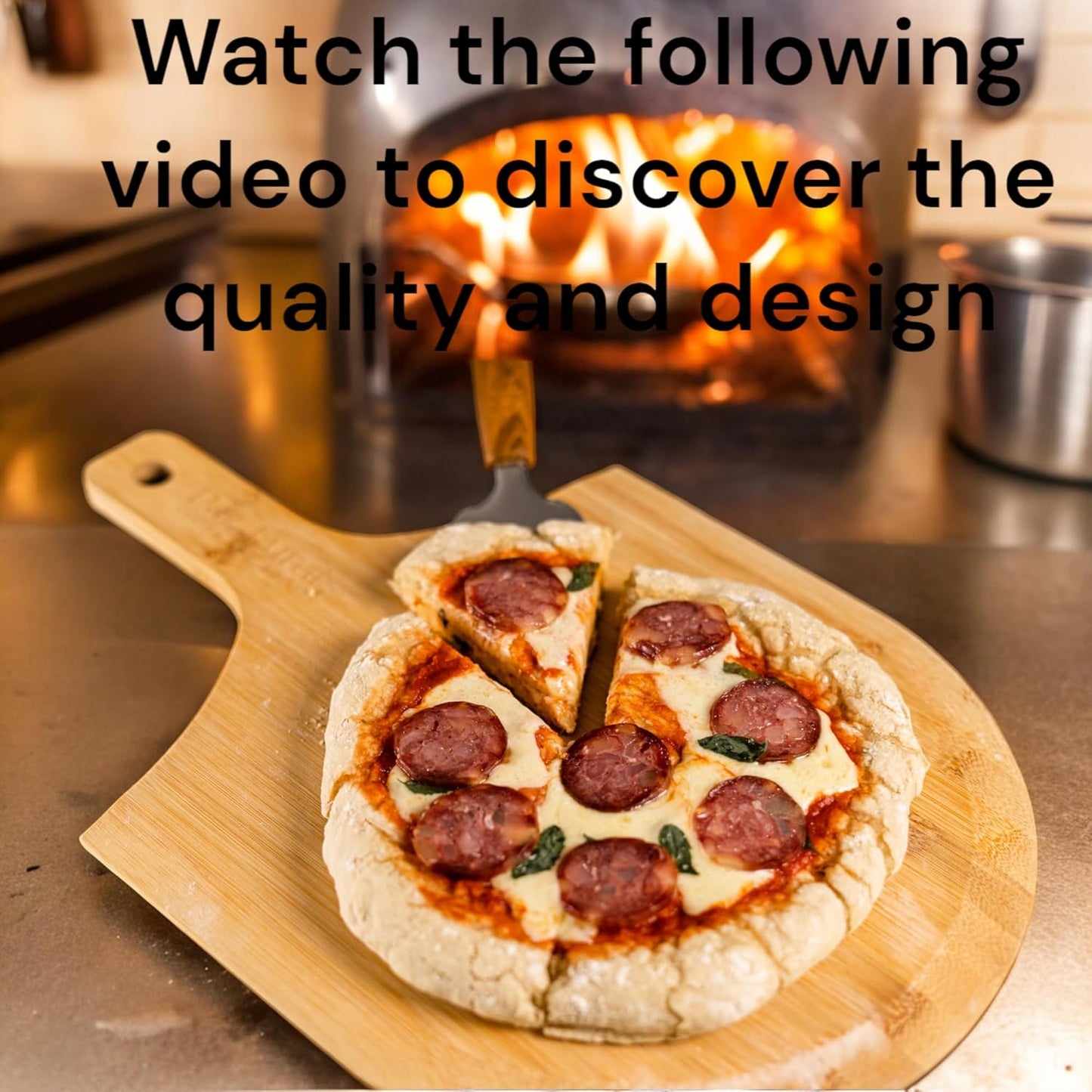 PREMIUM Wood Pizza Peel 12 inch, Easy Glide, Non Stick Surface,GOURMET Wood Pizza Peel, Homemade Pizza. Bambo pizza peel