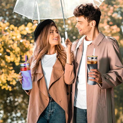 Tronco 20 oz Glass Tumbler with Lid and Straw, Iced Coffee Cup and Smoothie Cup with Bamboo Lids & Protective Silicone Sleeve, Dishwasher Safe, BPA-Free, Glass Cup 1 Pack