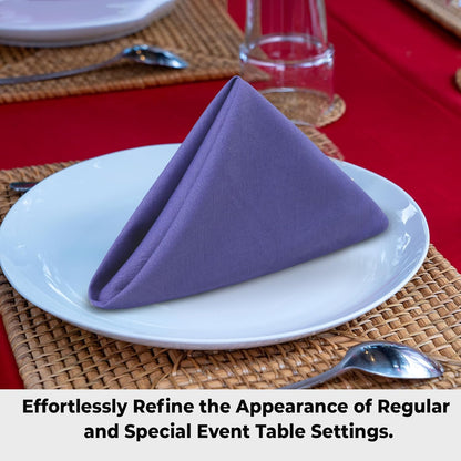 Urban Villa Cloth Napkins Set of 12 20x20 Inches 100% Cotton Napkins Cloth Washable Soft Durable Reusable Absorbent Table Dinner Napkins Cloth for Hotel Lunch Restaurant Weddings Parties – Lilac