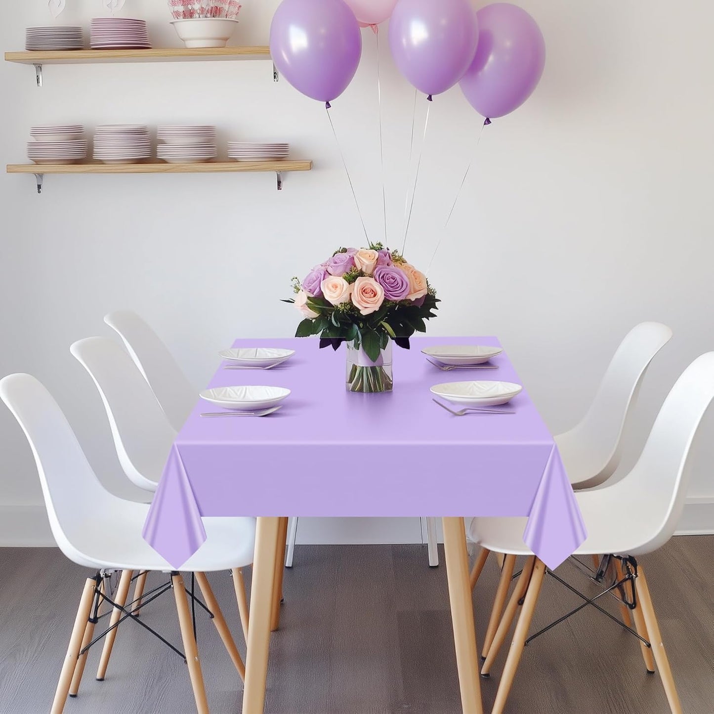 12 Pieces Purple Series Rectangle Tablecloth, 54x72" Solid Color Waterproof & Spillproof Disposable Plastic Table Cover, Durable Party Tablecloth for Dining, Buffet, Picnic, Outdoor Events