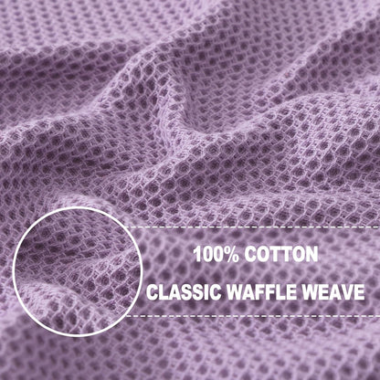 Homaxy 100% Cotton Waffle Weave Kitchen Dish Cloths, Ultra Soft Absorbent Quick Drying Dish Towels, 12 x 12 Inches, 12-Pack, Lavender
