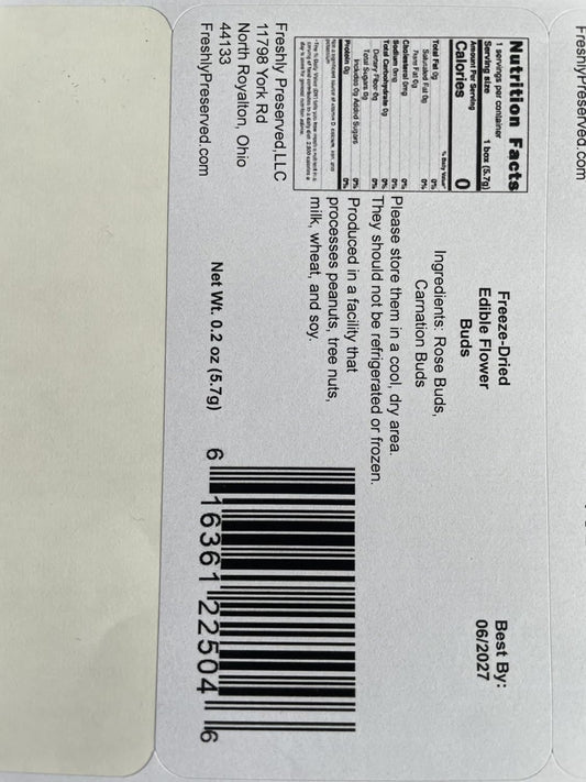 Freeze-dried Edible Roses and Carnation Buds |.2 ounces/20+ Mixed Flower Buds Edible Flower Cake Topper | Freeze-dried Edible Roses For Cakes | Edible Carnation Buds and Rose Buds