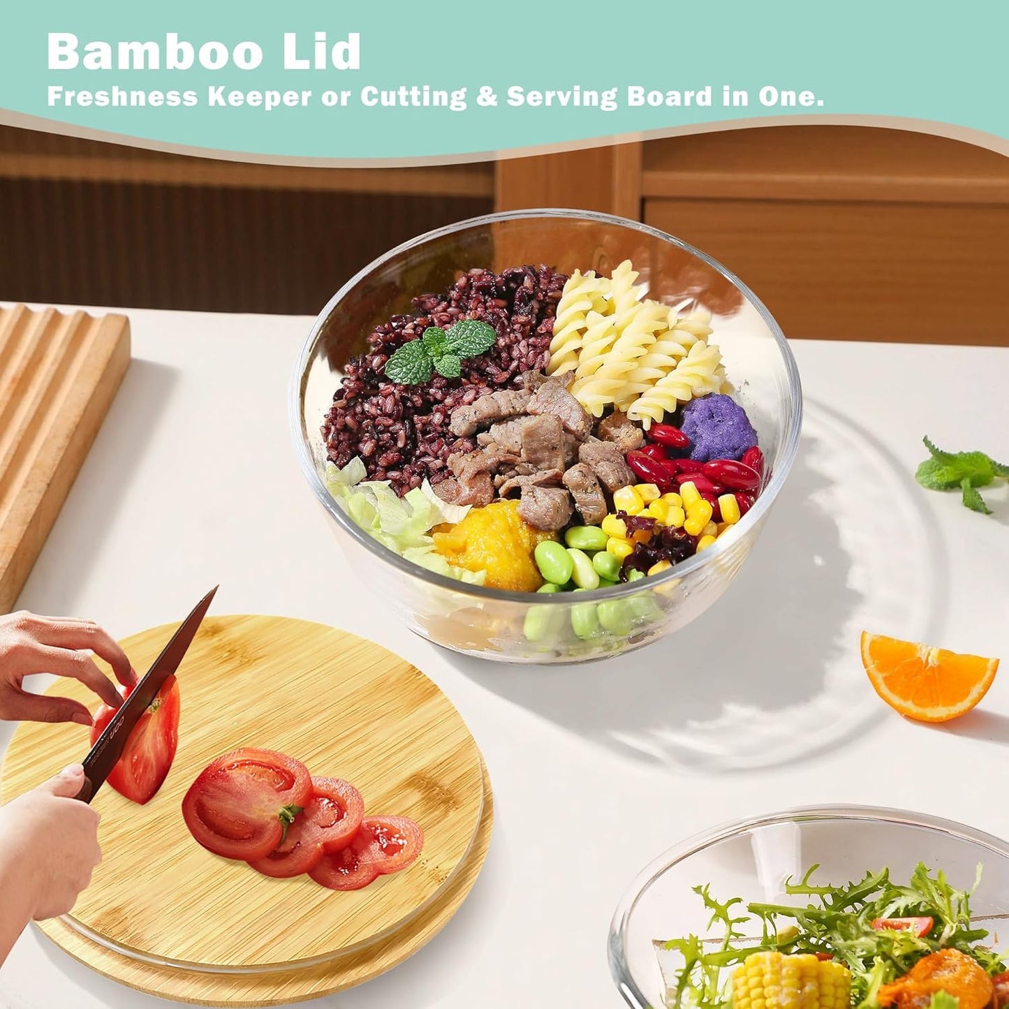 Trifle Bowl with Lids, 135oz Glass Serving Bowls, BPA-Free Borosilicate Salad & Fruit Bowls, Airtight Food Storage Containers, Ideal for Layered Desserts & Holiday Parties