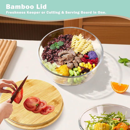 Trifle Bowl with Lids, 97oz Glass Serving Bowls, BPA-Free Borosilicate Salad & Fruit Bowls, Airtight Food Storage Containers, Ideal for Layered Desserts & Holiday Parties