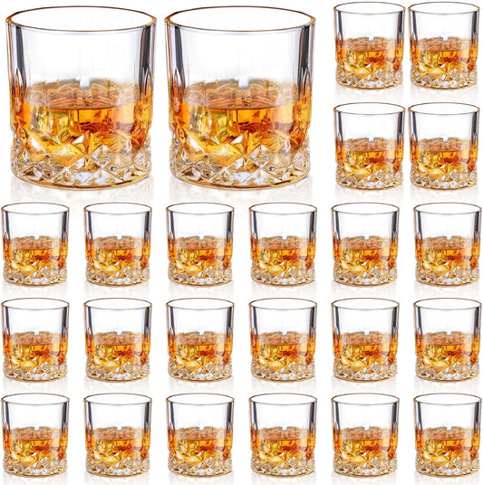 Yaomiao 24 Pcs Shot Glasses Bulk 3.5 Ounce Small Liquor and Spirit Glasses Heavyweight Durable for Tequila Whiskey Alcohol Vodka Shots Drinks Mini Glass Cup Coffee Bar Bartender Gifts Holiday Party