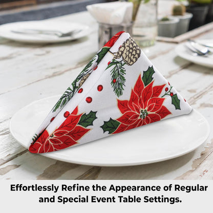 Urban Villa Cloth Napkins Set of 12(20x20 Inches)100% Cotton Napkins Cloth Washable Durable Reusable Absorbent Table Dinner Napkins Cloth for Christmas Hotel Lunch Restaurant Parties –Pine Cone Print