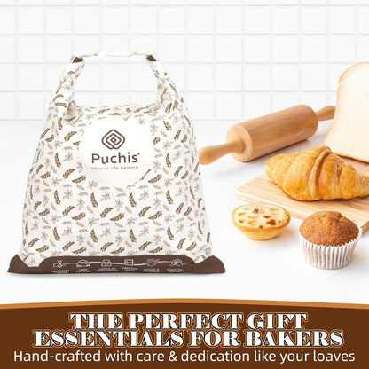 2 Pack XL Cotton & Beeswax Bread Bags for Sourdough & Homemade Bread – Organic Bees vax- Reusable, Eco-Friendly & Food-Safe Storage, 17x13 in, Freezer-Safe Freshness