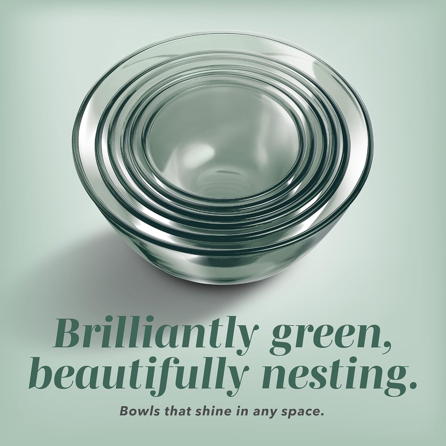 COOK WITH COLOR 12 Pc Glass Mixing Bowl Set with Lids – Borosilicate Glass Nesting Bowls for Cooking, Baking and Meal Prep, Colored Green