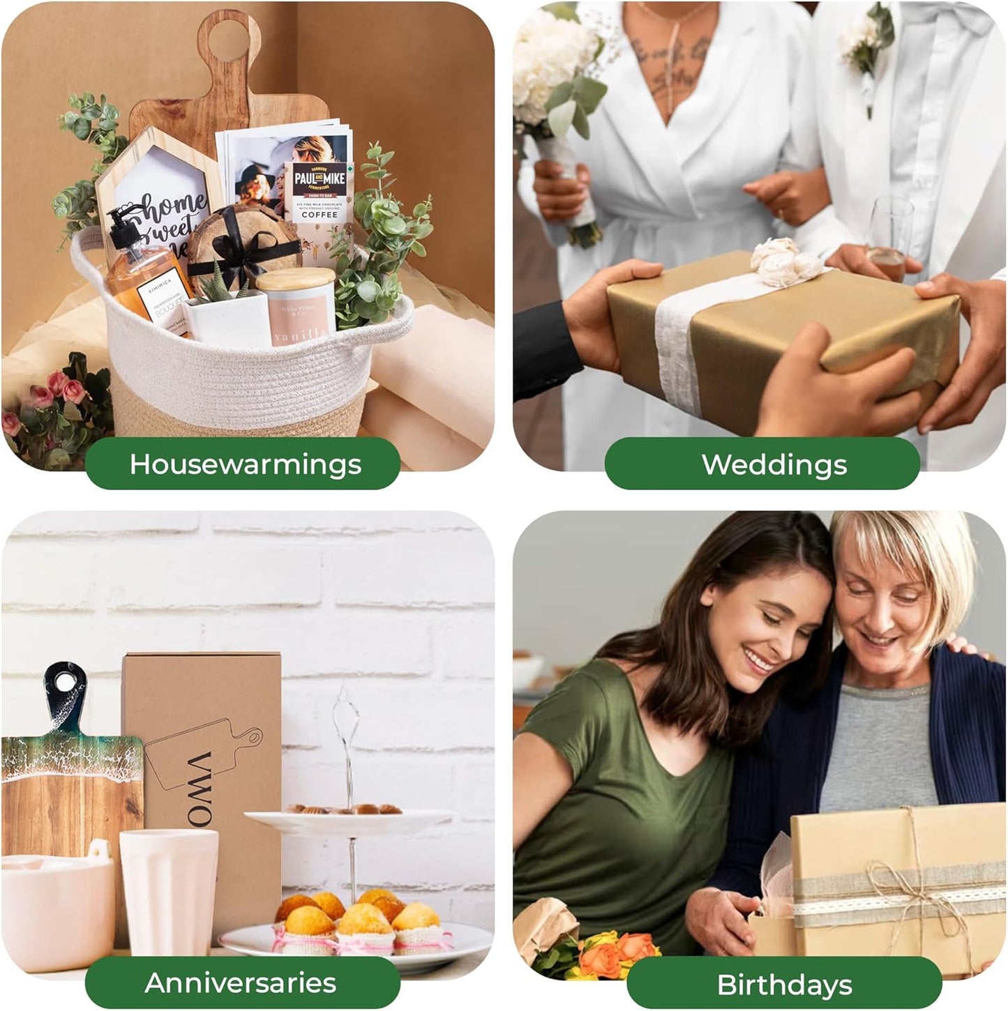 Acacia Wood Serving Board with Handle, 18.1" x 9.8", Dual-Sided Resin Art Tray for Display & Prep, Handcrafted Cutting Board, Includes Stand & Loofah, Christmas Housewarming Gift (Rectangular)