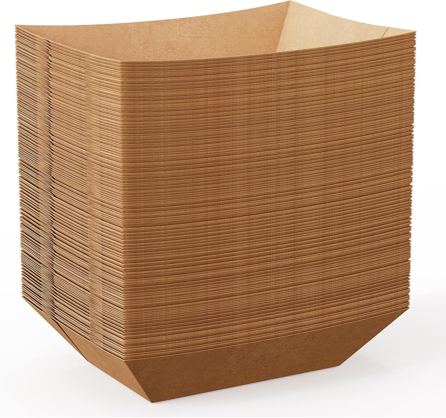 JOLLY CHEF 3lb Paper Food Trays,250 Pack Disposable Boat, Extra Large Food Serving Holder Tray for Party, Nachos, Hot Dogs, Taco, French Fries