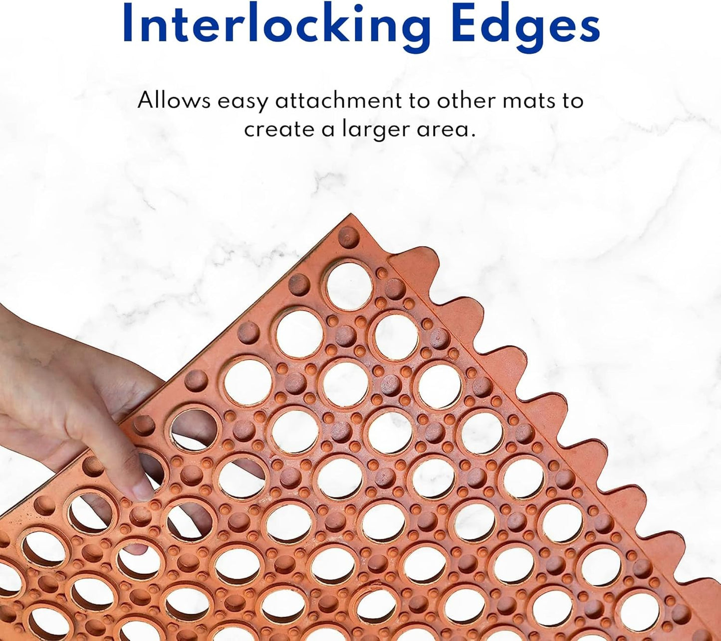 New Star Foodservice 54491 Commercial Grade Grease Resistant Anti-Fatigue Interlocking Rubber Floor Mat, 36" x 36", Black