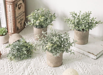 Der Rose 6pcs Mini Fake Plants Artificial Potted Plants Desk Plants for Home Office Farmhouse Bathroom Bedroom Decor