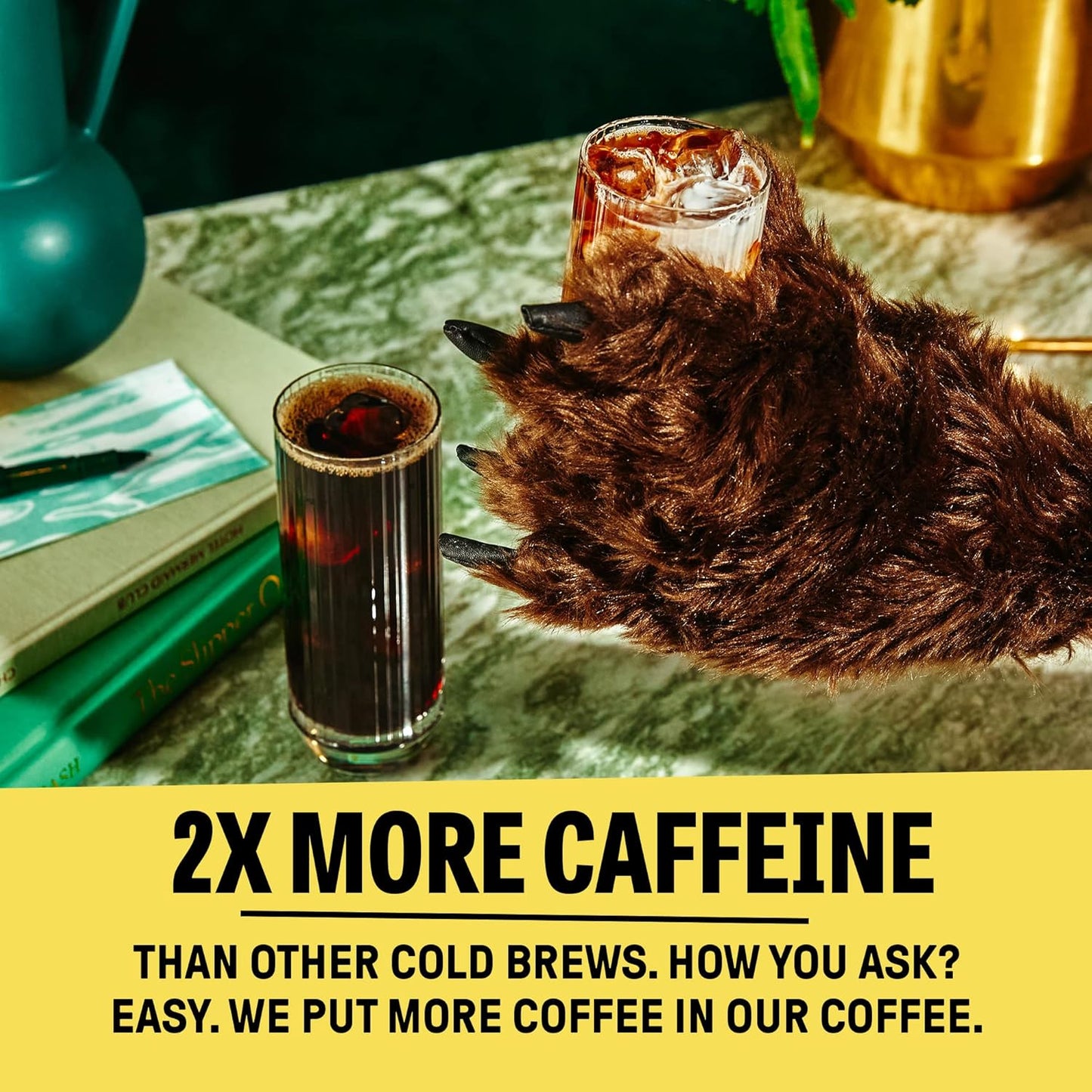 Wandering Bear Organic Caramel Cold Brew Coffee - Strong, Bold, Smooth, Unsweetened, Shelf-Stable, Ready to Drink, Gluten Free, & Vegan Iced Cold Brewed Coffee Drink - 32 fl oz, 3 pack