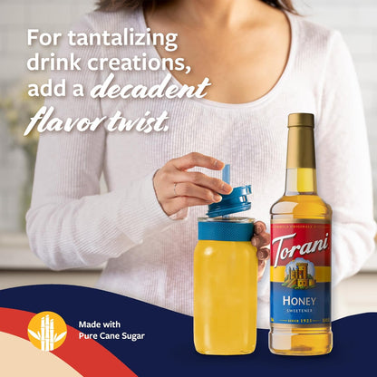 Torani Honey Sweetener, Flavoring for Drinks and Desserts, Pump Included, 25.4 Fl Oz