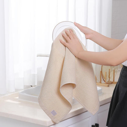 Homaxy 100% Cotton Waffle Weave Kitchen Dish Towels, Ultra Soft Absorbent Quick Drying Cleaning Towel, 13 x 28 Inches, 8-Pack, Beige