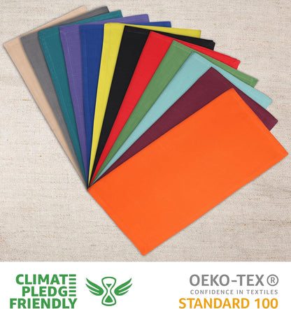 Urban Villa Dinner Napkins Solid Slub Set of 6 MUL Color Dinner Napkins Size 20X20 in Cloth Napkins Cotton Cloth Napkins Premium Quality Mitered Corner Ultra Soft DinnerNapkins