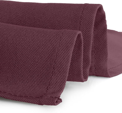 Gee Di Moda Cloth Napkins - 17 x 17 Inch Burgundy Dinner Napkins - Set of 12 Soft & Absorbent Washable Fabric Cloth Table Napkins with Hemmed Edges for Hotel Restaurant, Holiday Parties & Wedding