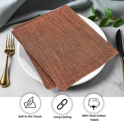 Urban Villa Cloth Napkins Set of 12 20x20 Inches 100% Cotton Napkins Cloth Washable Soft Durable Reusable Absorbent Table Dinner Napkins Cloth for Hotel Lunch Restaurant Weddings Parties-Orange Black