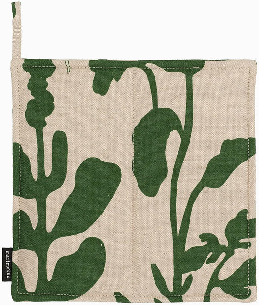 MARIMEKKO Pieni Elokuun Varjot Pot Holder with Hanging Loop – Refine Your Kitchen Décor with Our White & Green Pot Holders — Perfect Pot Holders for Kitchen & Oven (8.5 in x 8.5 in)