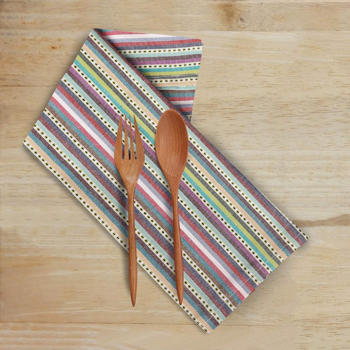 Urban Villa Cloth Napkins Set of 12 20x20 Inches 100% Cotton Napkins Cloth Washable Durable Reusable Absorbent Table Dinner Napkins Cloth for Hotel Lunch Restaurant Weddings Parties – Blue Stripes