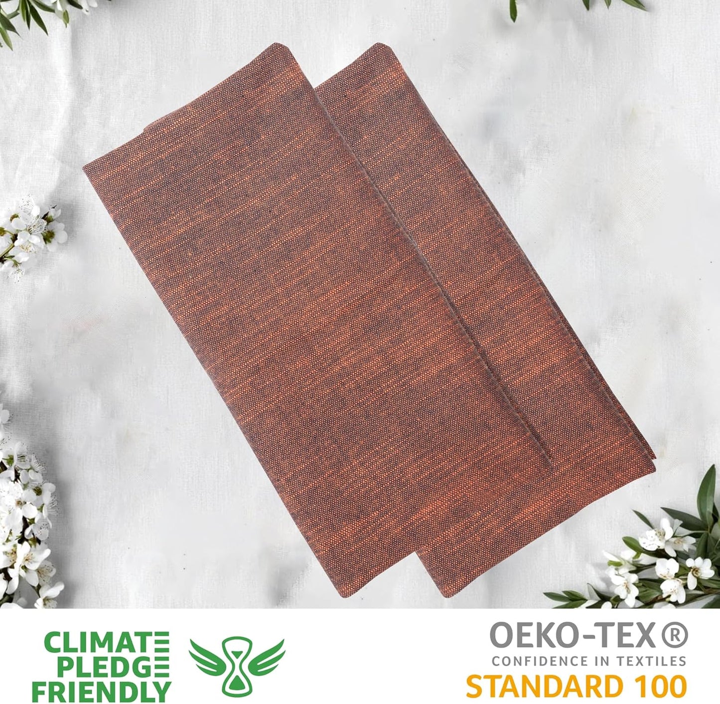 Urban Villa Cloth Napkins Set of 12 20x20 Inches 100% Cotton Napkins Cloth Washable Soft Durable Reusable Absorbent Table Dinner Napkins Cloth for Hotel Lunch Restaurant Weddings Parties-Orange Black