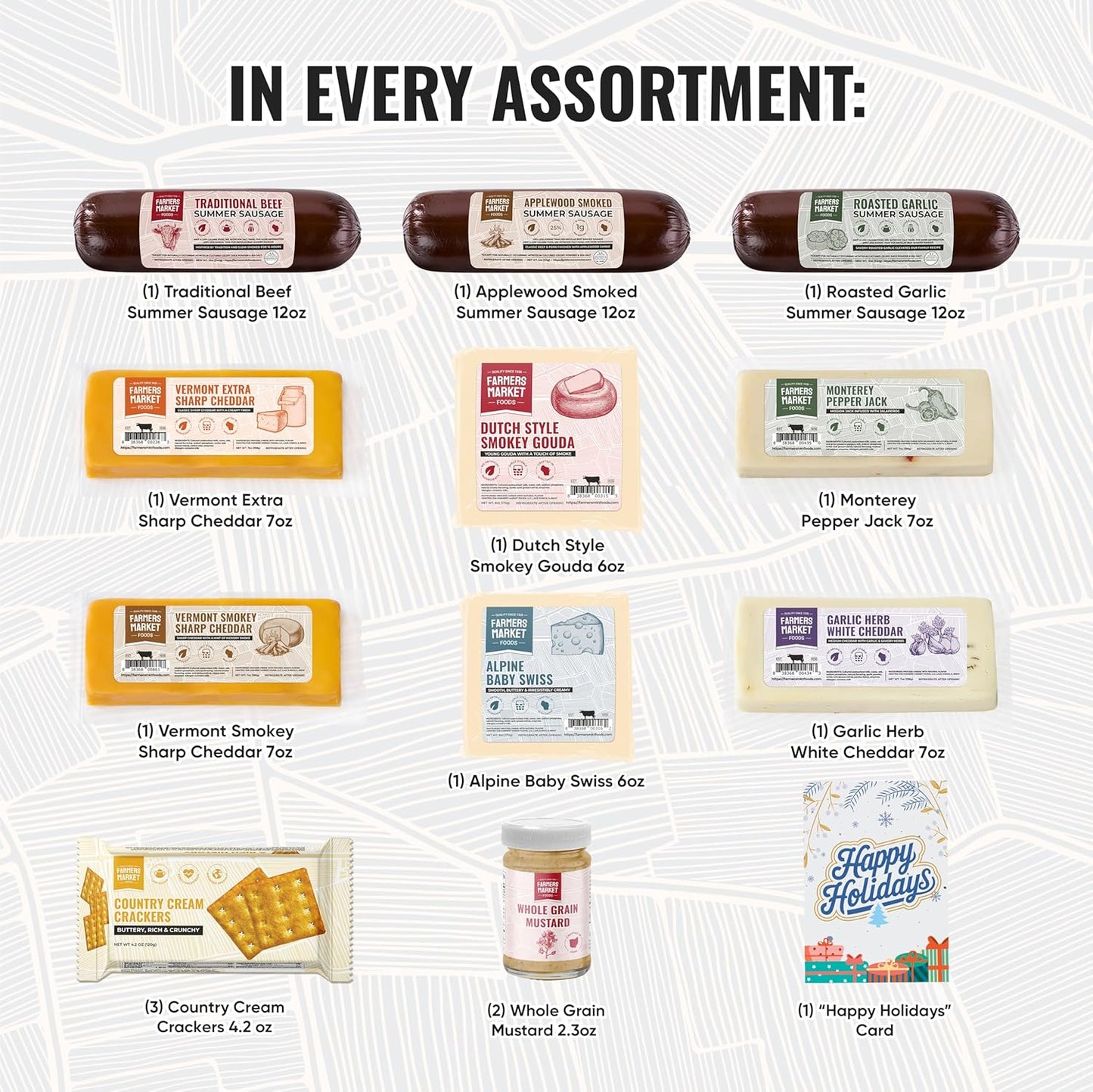 Farmers Market Gift Basket, Gluten Free, Keto, Paleo, Low Sodium, Zero Sugar, Christmas Charcuterie Board, Holiday Meat and Cheese Gift Baskets, Heritage Collection