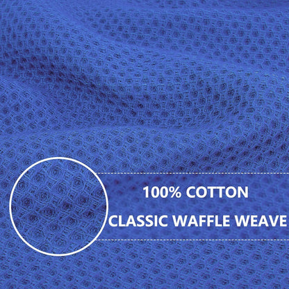 Homaxy 100% Cotton Waffle Weave Kitchen Dish Cloths, Ultra Soft Absorbent Quick Drying Dish Towels, 12 x 12 Inches, 12-Pack, Blueberry