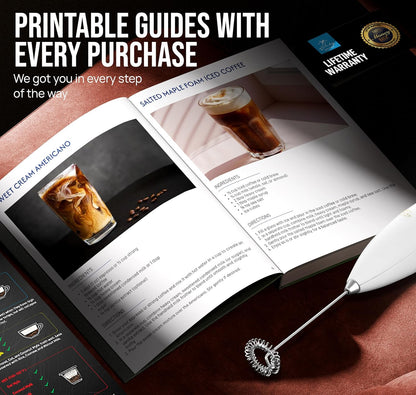 Zulay Kitchen Executive Series Luxury Gift Milk Frother with 4 Duracell Batteries – Handheld Electric Foam Maker for Coffee, Lattes & Hot Chocolate – Deluxe Finish, Ultimate Gift for Coffee Lovers