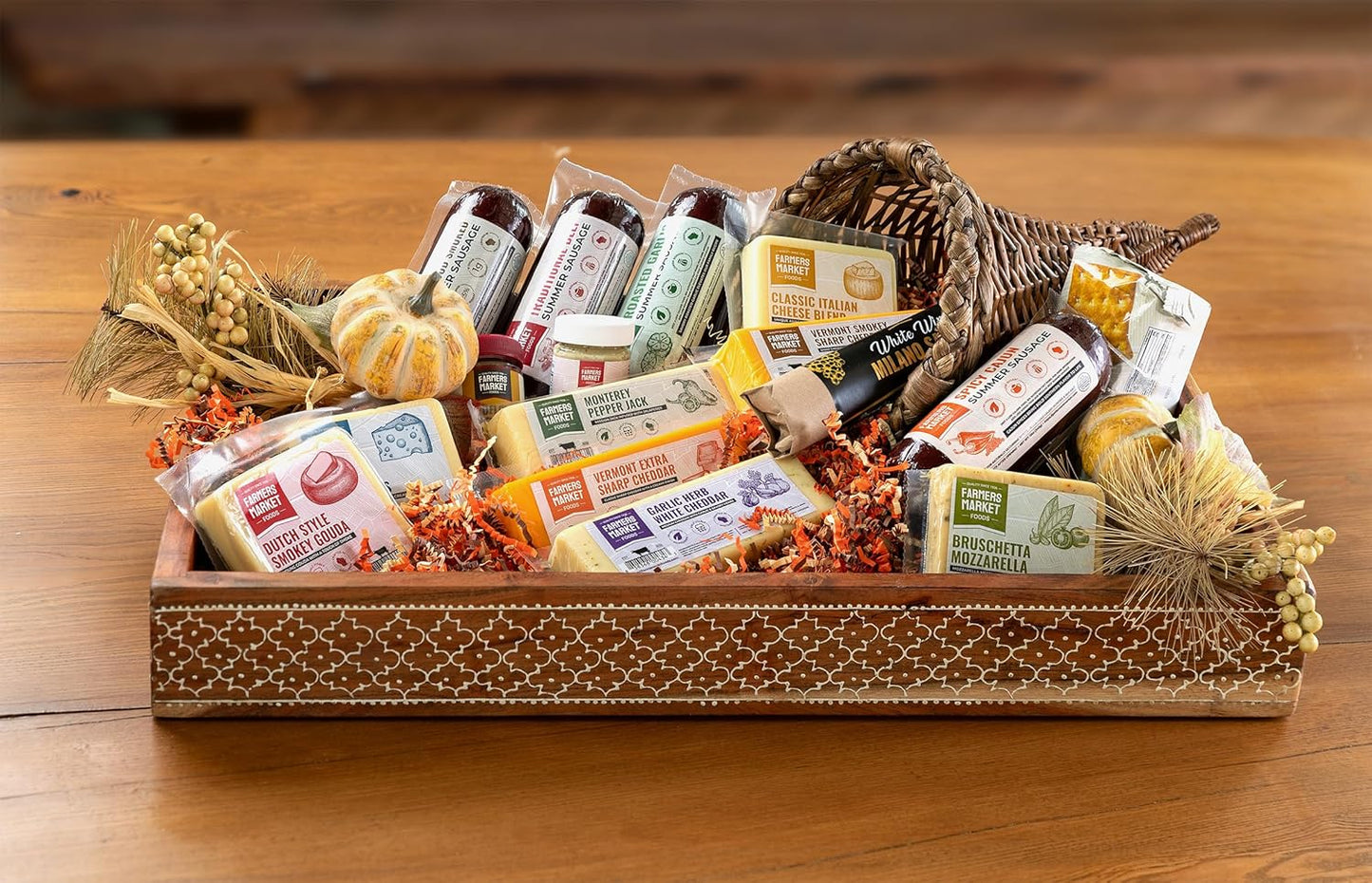 Farmers Market Gift Basket, Gluten Free, Keto, Paleo, Low Sodium, Zero Sugar, Christmas Charcuterie Board, Holiday Meat and Cheese Gift Baskets, Classic Assortment
