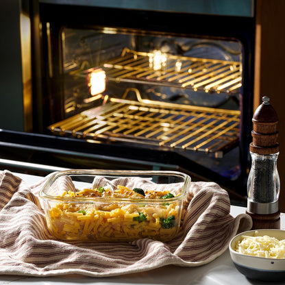 4pc Set - 8 Cup / 64oz Large Glass Food Storage Containers with Lids Airtight Meal Prep Container with Lid Lock - Freezer Microwave & Oven Safe Clear Lunch Bowl Stackable Baking Pantry Organizer