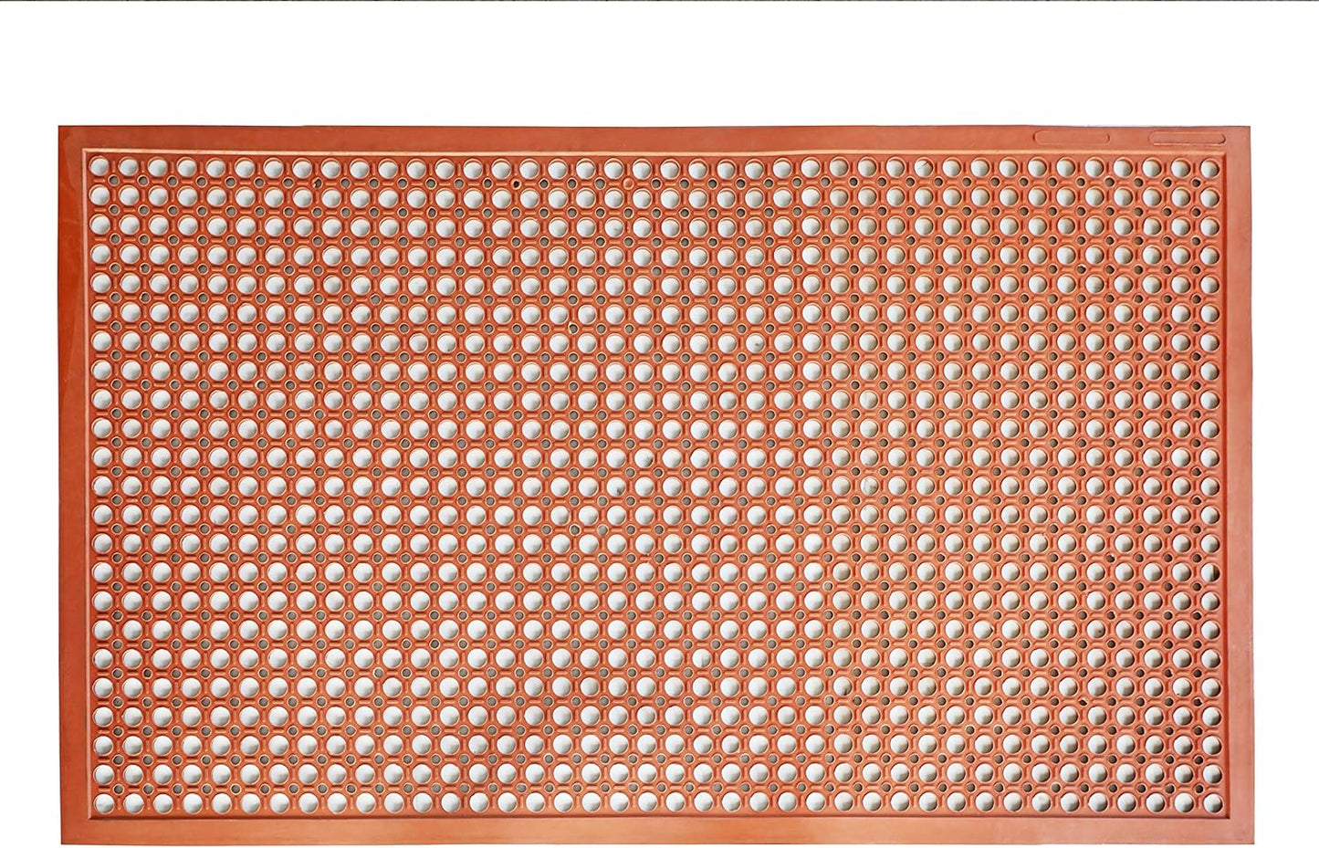 New Star Foodservice 54521 Commercial Grade Grease Resistant Anti-Fatigue Rubber Floor Mat, 36" x 60", Red