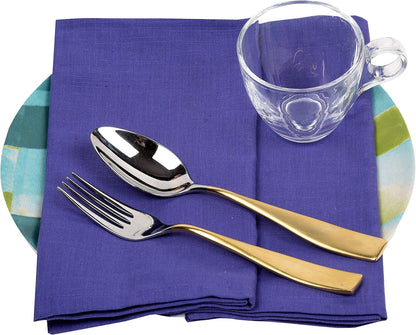 Urban Villa Dinner Napkins Solid Slub Set of 6 MUL Color Dinner Napkins Size 20X20 in Cloth Napkins Cotton Cloth Napkins Premium Quality Mitered Corner Ultra Soft DinnerNapkins