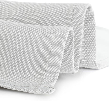 Gee Di Moda Cloth Napkins - 17 x 17 Inch White Dinner Napkins - Set of 12 Soft & Absorbent Washable Fabric Cloth Table Napkins with Hemmed Edges for Hotel Restaurant, Holiday Parties & Wedding
