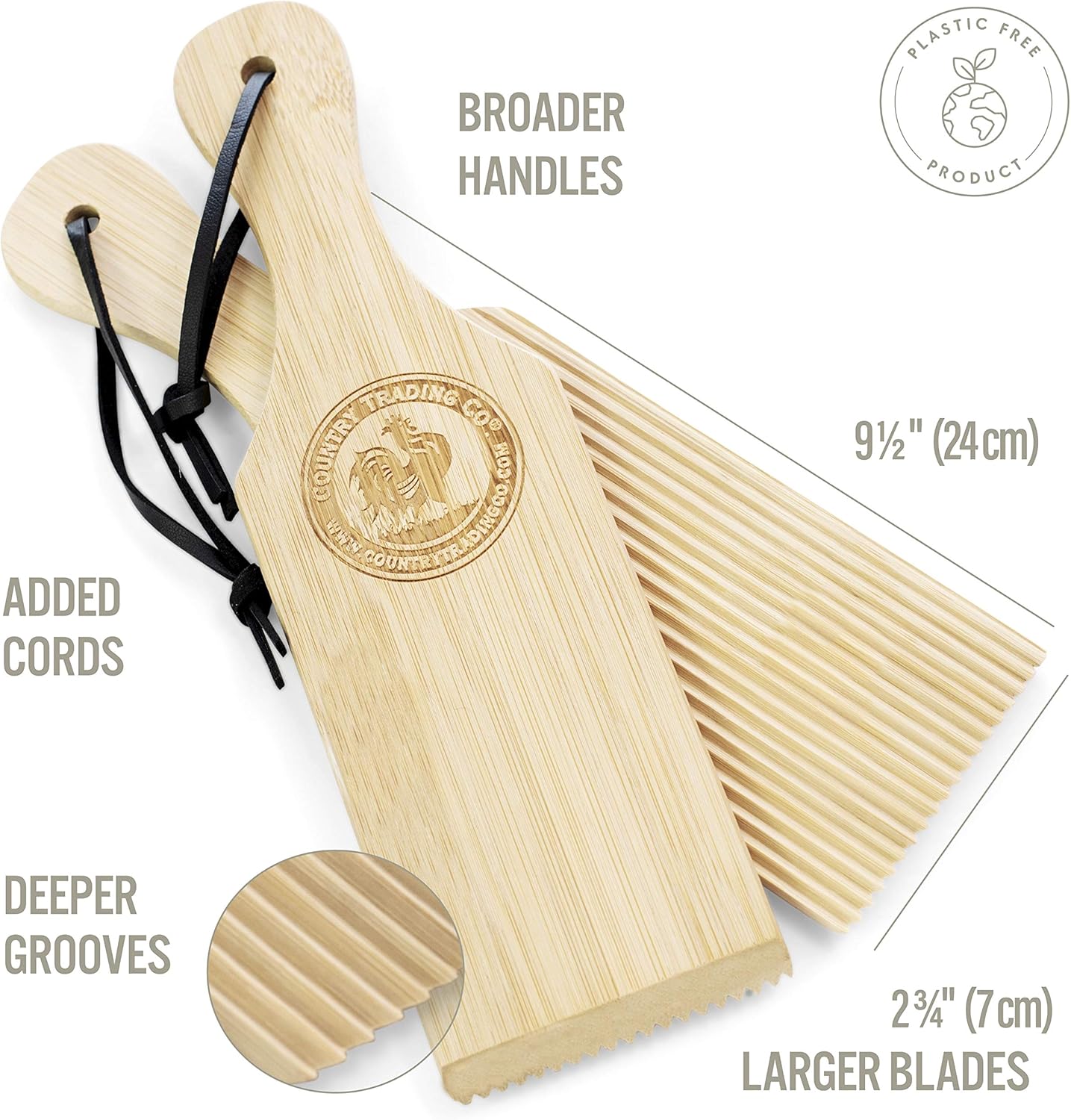 Gnocchi Boards and Wooden Butter Paddles to Easily Create Authentic Homemade Pasta and Butter Without Sticking - Set of 2 Makers - 9.5 inches