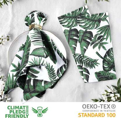 Urban Villa Cloth Napkins Set of 12 20x20 Inches 100% Cotton Napkins Cloth Washable Soft Durable Reusable Absorbent Table Dinner Napkins Cloth for Hotel Lunch Restaurant Weddings Parties - Tropical