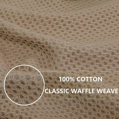Homaxy 100% Cotton Waffle Weave Kitchen Dish Cloths, Ultra Soft Absorbent Quick Drying Dish Towels, 12 x 12 Inches, 6-Pack, Tan