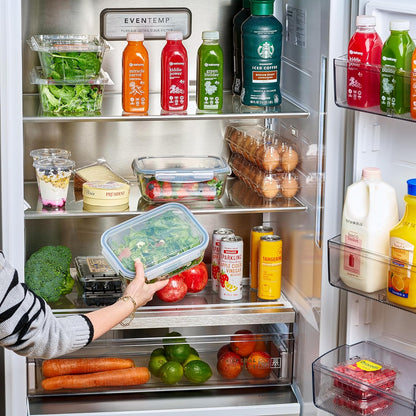 4pc Set - 8 Cup / 64oz Large Glass Food Storage Containers with Lids Airtight Meal Prep Container with Lid Lock - Freezer Microwave & Oven Safe Clear Lunch Bowl Stackable Baking Pantry Organizer