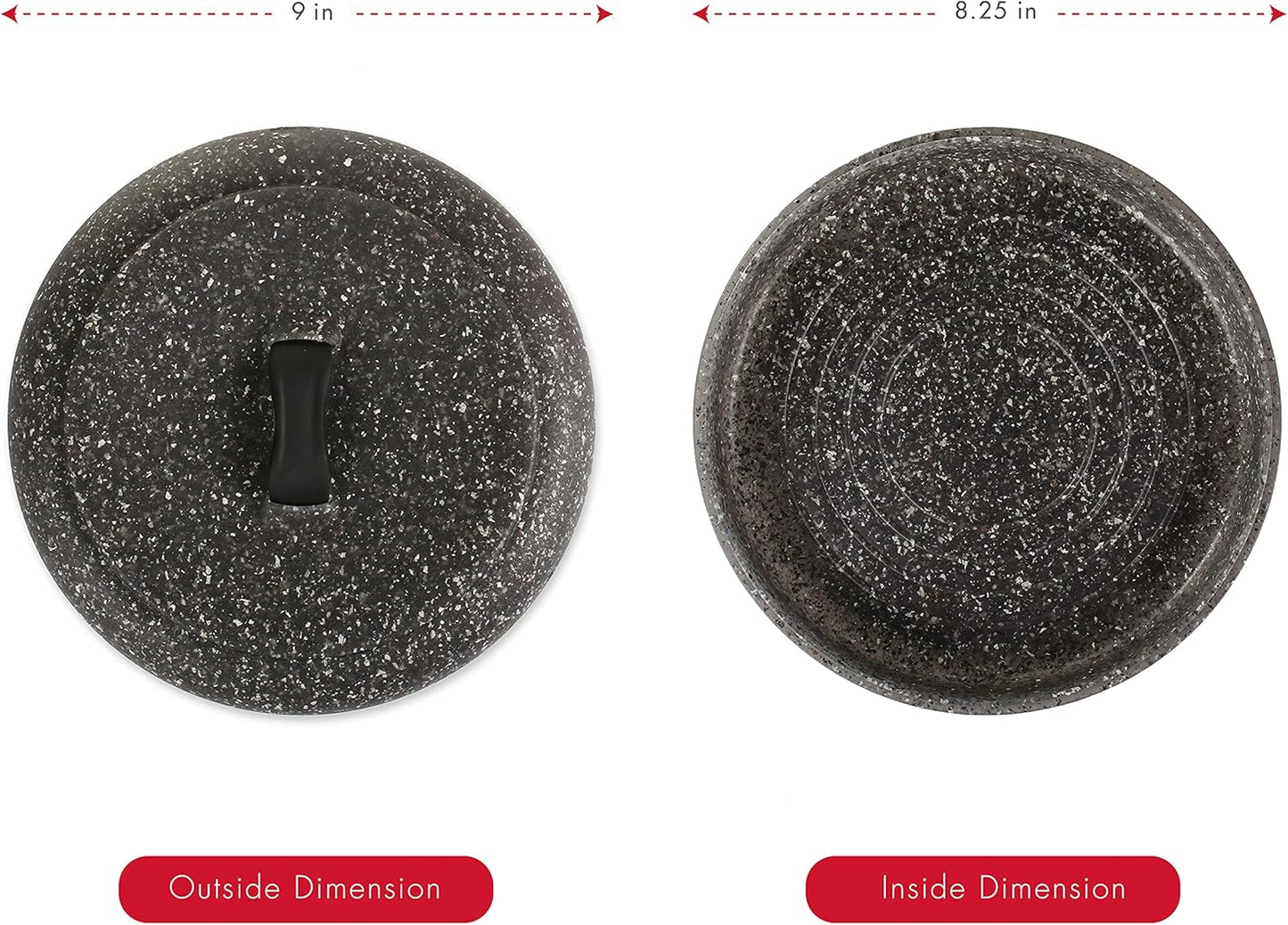 Dexas Tortilla Warmer 8.5x8.5 x 2.5 Inches, Microwavable Tortilla Warmer,Granite Pattern Color, Perfect for Warming Tortillas, Bread, Pancakes, Cornbread, Food Warmers, Durable Tortilla Warmer