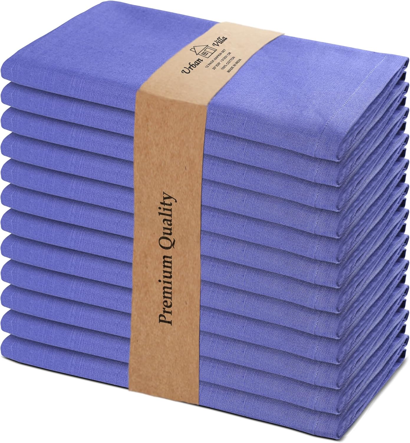 Urban Villa Cloth Napkins Set of 12 20x20 Inches 100% Cotton Napkins Cloth Washable Soft Durable Reusable Absorbent Table Dinner Napkins Cloth for Hotel Lunch Restaurant Weddings Parties – Lilac