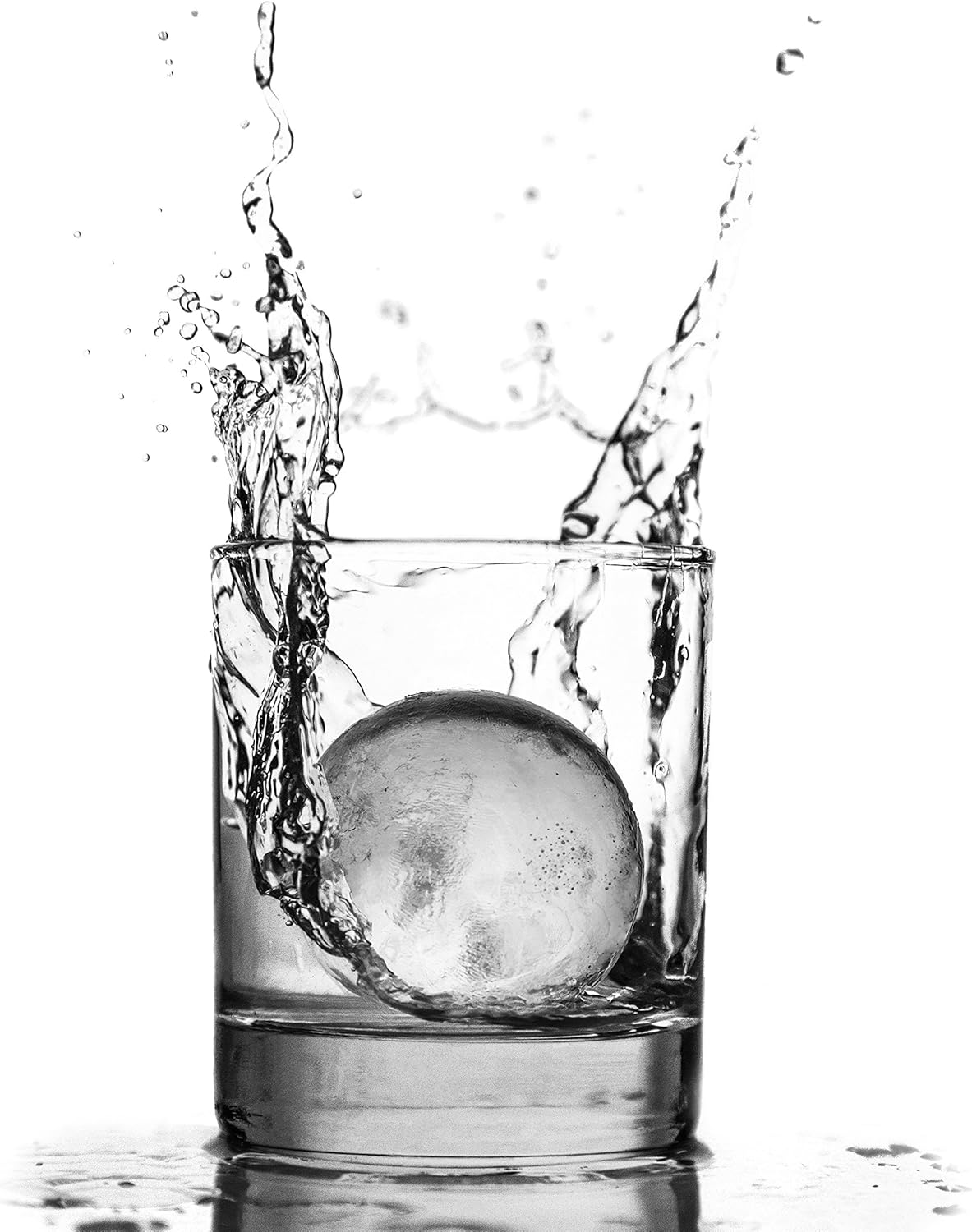 glacio Round Ice Cube Molds – Large Whiskey Ice Ball Maker | BPA-Free Silicone Sphere Mold for Bourbon Cocktails Scotch & Home Bar | Slow-Melting Ice Balls