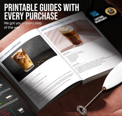 Zulay Kitchen Executive Series Luxury Gift Milk Frother with 4 Duracell Batteries – Handheld Electric Foam Maker for Coffee, Lattes & Hot Chocolate – Deluxe Finish, Ultimate Gift for Coffee Lovers