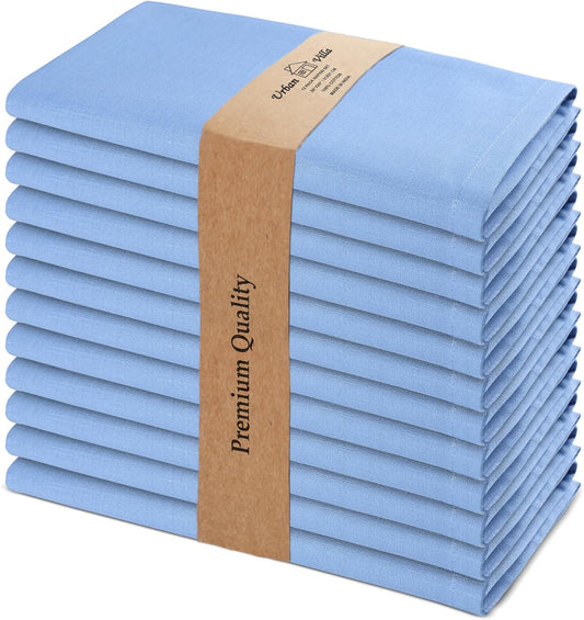 Urban Villa Ice BlueNapkins Solid Set of 12 Cloth Dinner Napkins Size 20x20 Inches Cloth Napkins 100% Cotton with Mitered Corners Ultra Soft DinnerNapkins