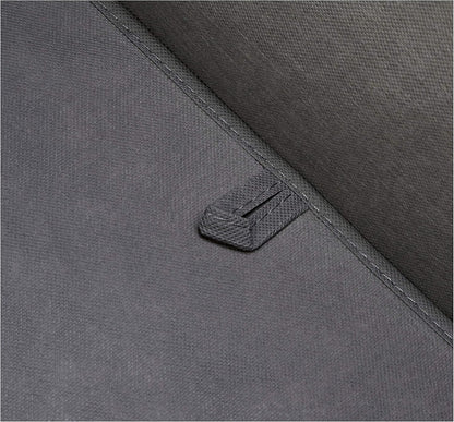 Amazon Basics Foldable Burlap Cloth Cube Storage Bin with Lid, Stackable and Sturdy, Gray, Set of 2